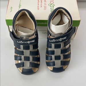 New Momogrow Basket Weave Navy Boys Sandals Toddler Size 9